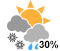 Chance of flurries or rain showers (30%)